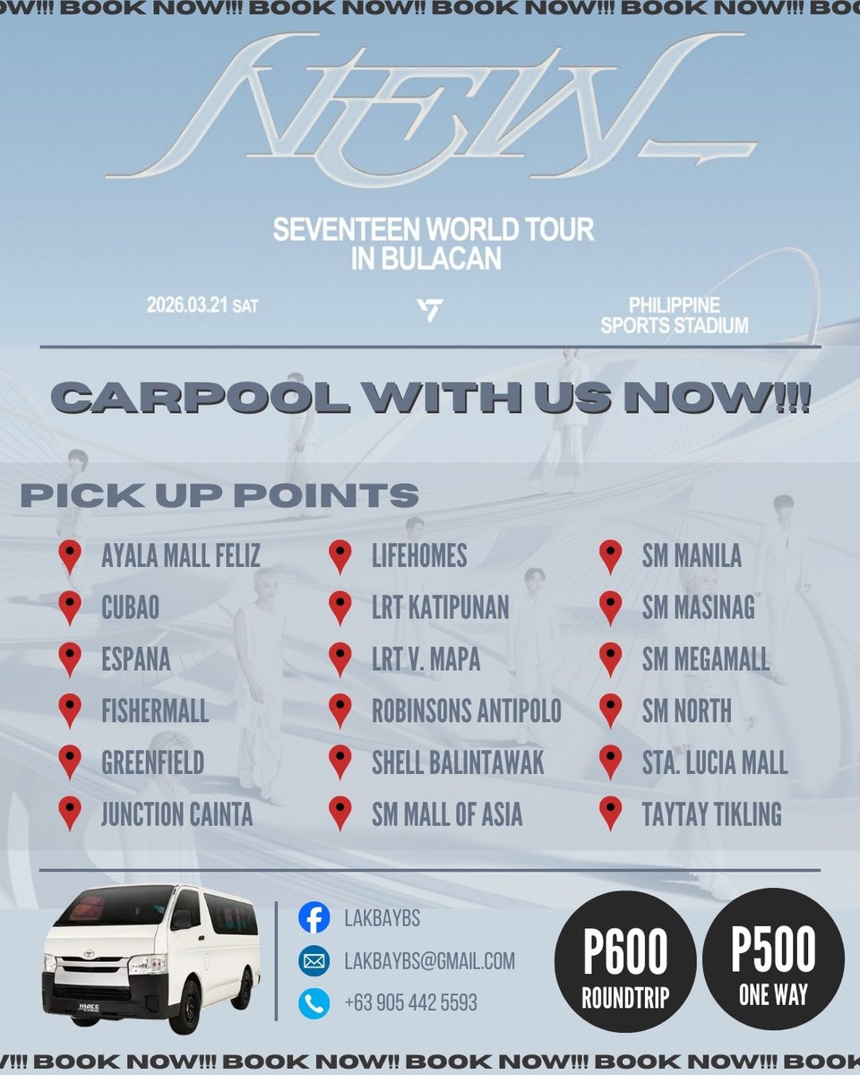 rawgzn's tweet photo. CARATs, sabay-sabay na tayo! 💎
Heading to the SEVENTEEN concert at Philippine Arena?

📲 Secure your slots now via Lakbaybs on Facebook!

Check out our page for proof of our recent and successful carpool services for BLACKPINK’s Deadline Concert. 😊✨ https://t.co/kOnh5EAHuG
