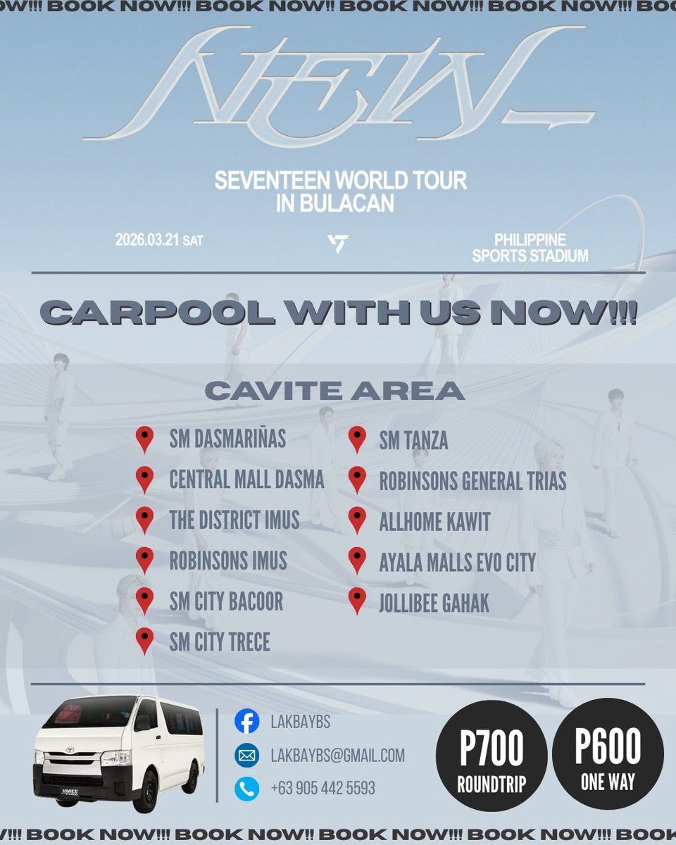 rawgzn's tweet photo. CARATs, sabay-sabay na tayo! 💎
Heading to the SEVENTEEN concert at Philippine Arena?

📲 Secure your slots now via Lakbaybs on Facebook!

Check out our page for proof of our recent and successful carpool services for BLACKPINK’s Deadline Concert. 😊✨ https://t.co/kOnh5EAHuG