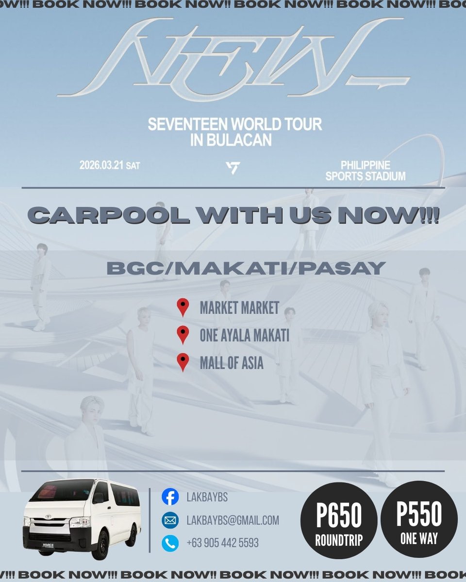 rawgzn's tweet photo. CARATs, sabay-sabay na tayo! 💎
Heading to the SEVENTEEN concert at Philippine Arena?

📲 Secure your slots now via Lakbaybs on Facebook!

Check out our page for proof of our recent and successful carpool services for BLACKPINK’s Deadline Concert. 😊✨ https://t.co/kOnh5EAHuG