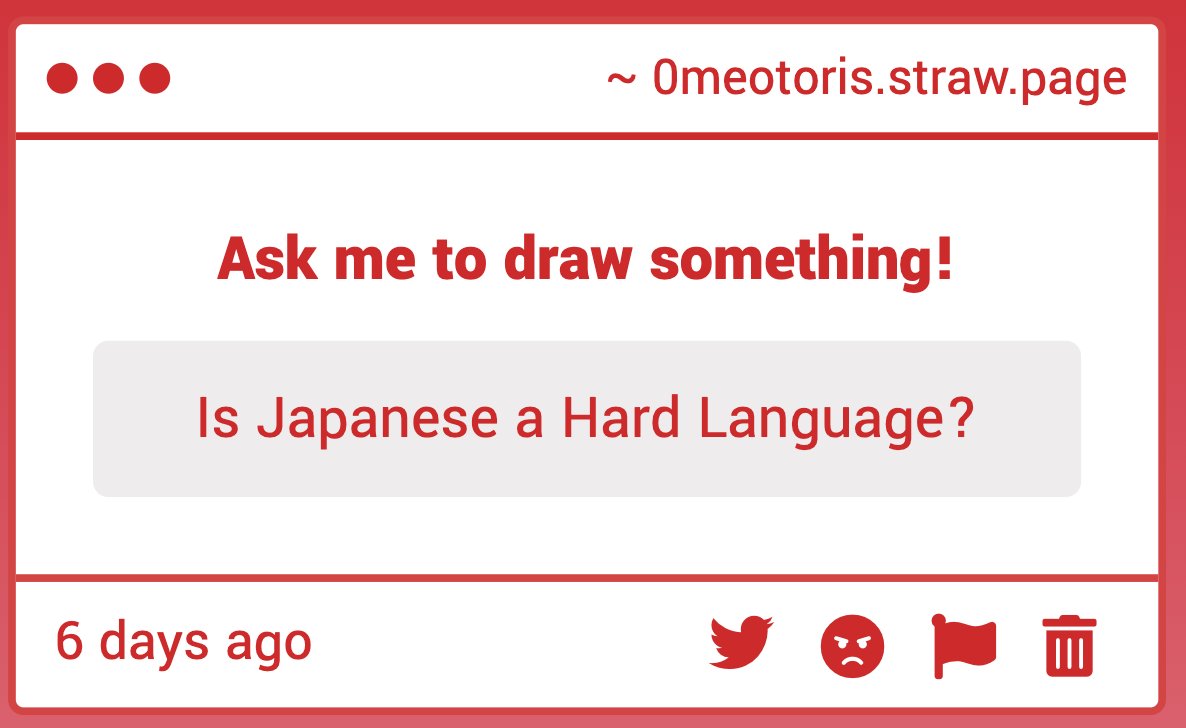 omeotoris's tweet image. YES ITS TERRIBLE YOU HAVE TO MEMORIZE SO MUCH KANJI AND ITS SO MUCH WORK