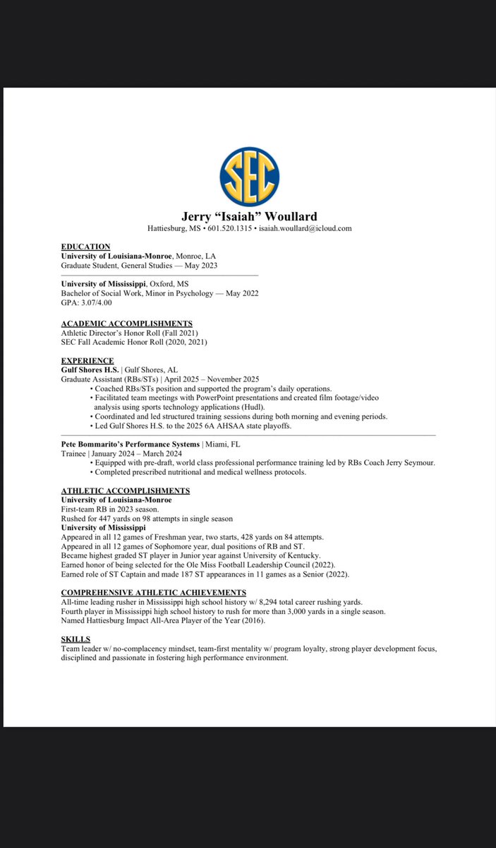 isaiah_woullard's tweet photo. Looking for an opportunity to bring elite level work ethic and program loyalty to someone’s college coaching staff. https://t.co/BWdZR48saa