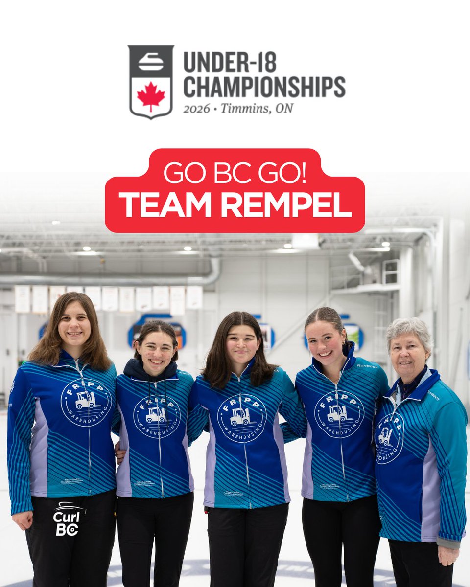 CurlBC's tweet image. 🥌💙 U18 Nationals start tomorrow!

🔥 Team Rempel
🔥 Team Reynolds
🔥 Team Wu

Follow their schedules and live scores 👉 curling.ca/2026u18/

Let’s show them the BC support! 💪💙
#GoBCGo