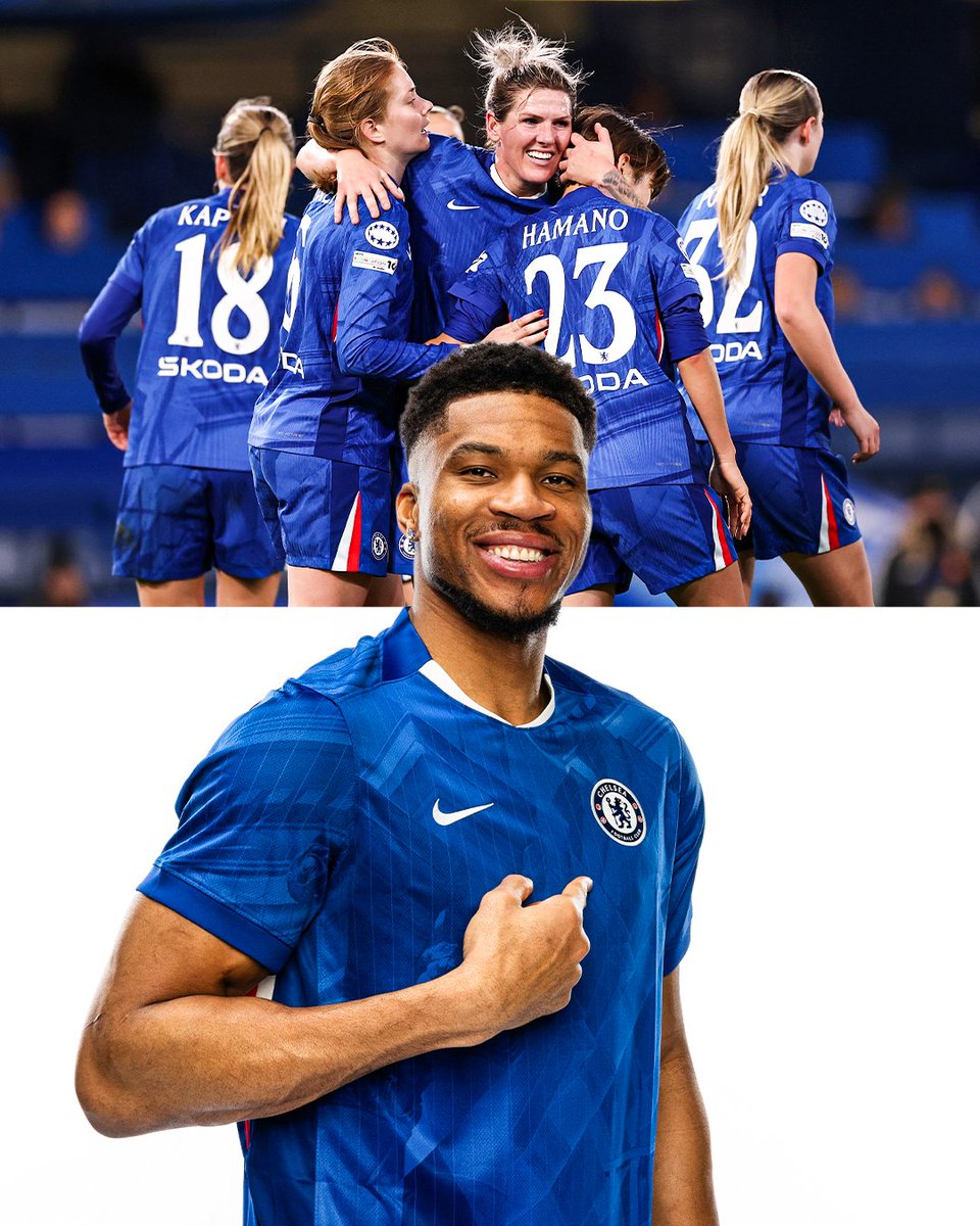 2x NBA MVP Giannis Antetokounmpo announced he is investing in Chelsea FC Women 💙⚽ 

"Up the Chels! 🦁💙 "