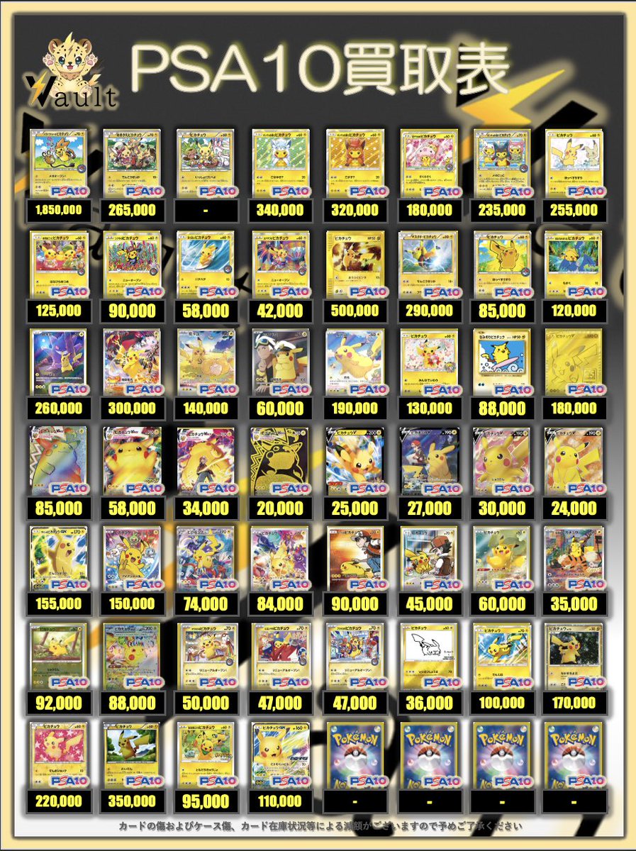 ポケカPSA10強化買取】⚡️2/8更新 ポケカPSA10の買取表になります