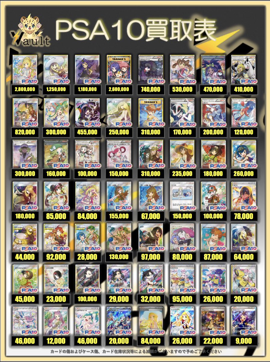 ポケカPSA10強化買取】⚡️2/8更新 ポケカPSA10の買取表になります