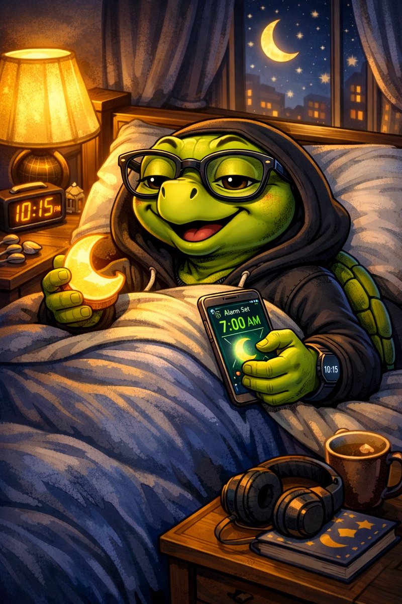 TurtleClubmogs's tweet image. GN Turtle Club 🐢
Logging off slow &amp;amp; steady.
Rest well, dream long, build patiently.

Tomorrow we move another inch forward.
Goodnight fam 💚🌙
#crypto #solana #memecoin