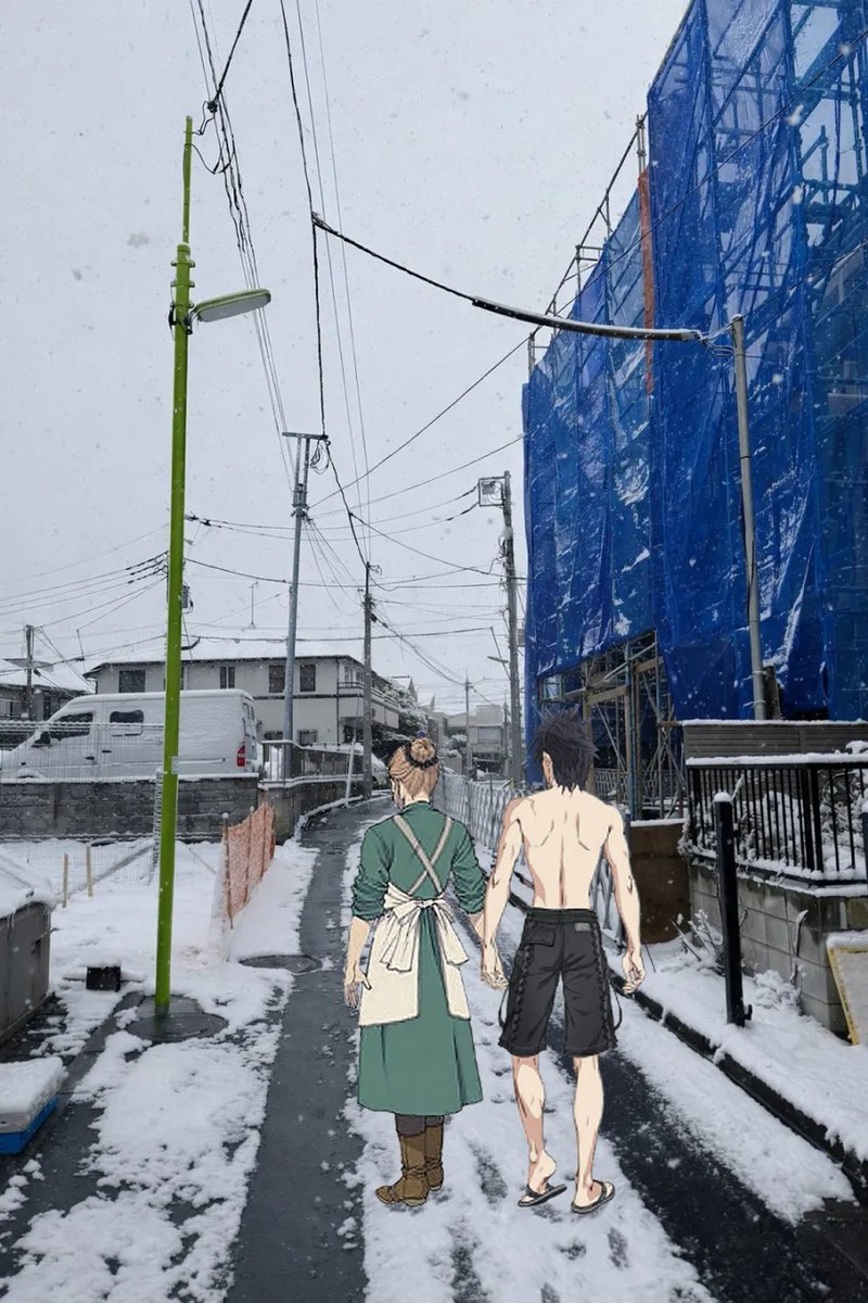 Zack and Elmyra taking a romantic stroll in the snow!