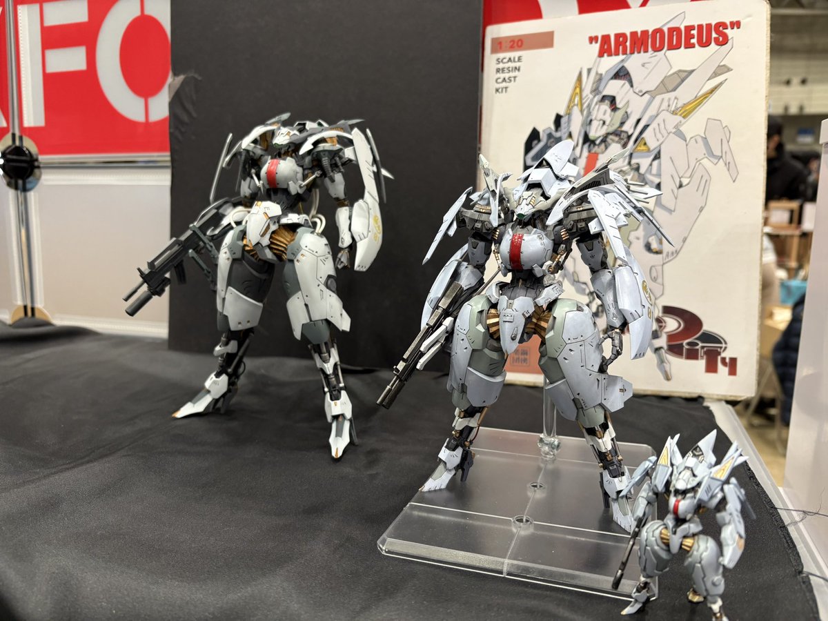 REDFOXさん（2-15-14）の卓でタカノリさんのご厚意でガレージキットのアモデウスを展示されてもらいました！
プラモデル化も発表されているのでお越しの際は是非ご覧になってください！

 #WF2026W