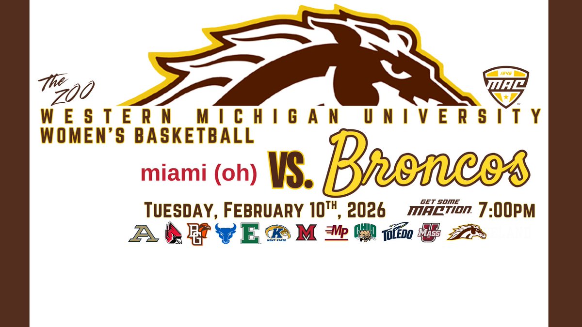 BroncoBarn's tweet photo. I feeeel like we just saw the redhawks in another sport. OH WAIT, that was in hockey! Women's Basketball is back at University Arena tonight!!

#MACtion #NewBackgroundPic
@WMU_WBB @WMUBroncos @MACSports @MiamiOH_WBB https://t.co/a3DQQvsd8B
