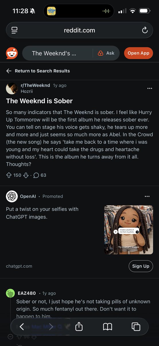 zeroputtsgiven's tweet photo. @TronCarterNLU Love this. The only discrepancy is The Weeknd (artist) , does not have a drinking problem @bryanallain https://t.co/vzOfkfGYKs
