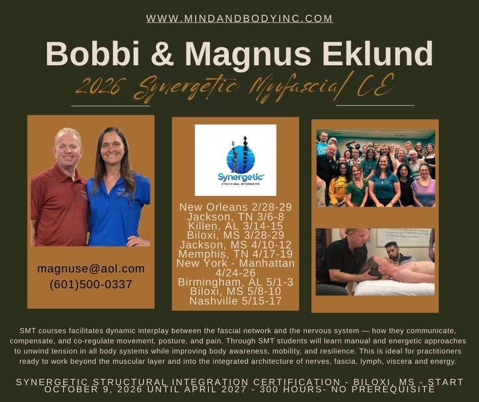 Join Bobbi and Magnus Eklund in 2026 to elevate your career in fascial manual therapy! #bobbiandmagnus #fascia #massagetherapyce