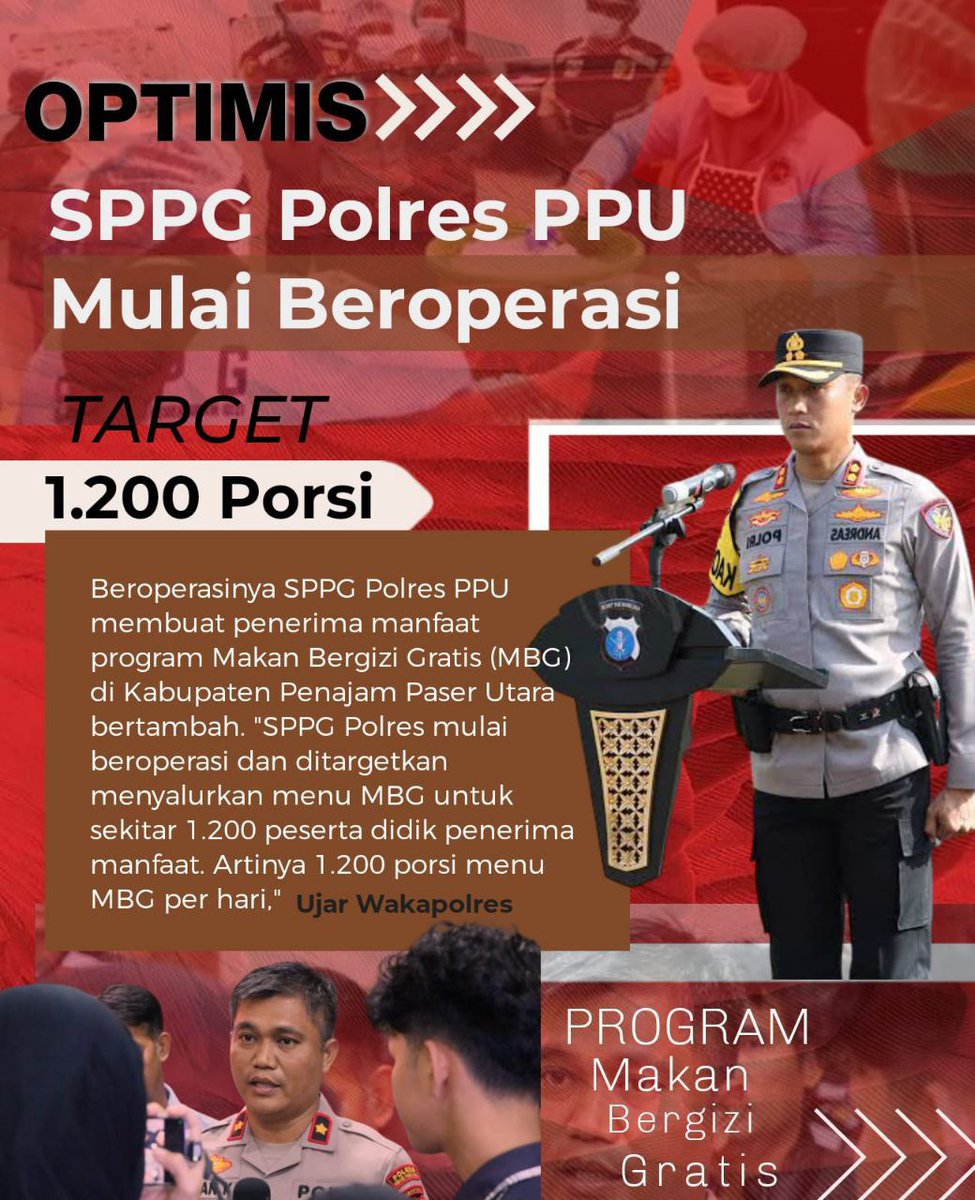 SPPG Polres PPU Mulai Beroperasi target 1.200 Porsi