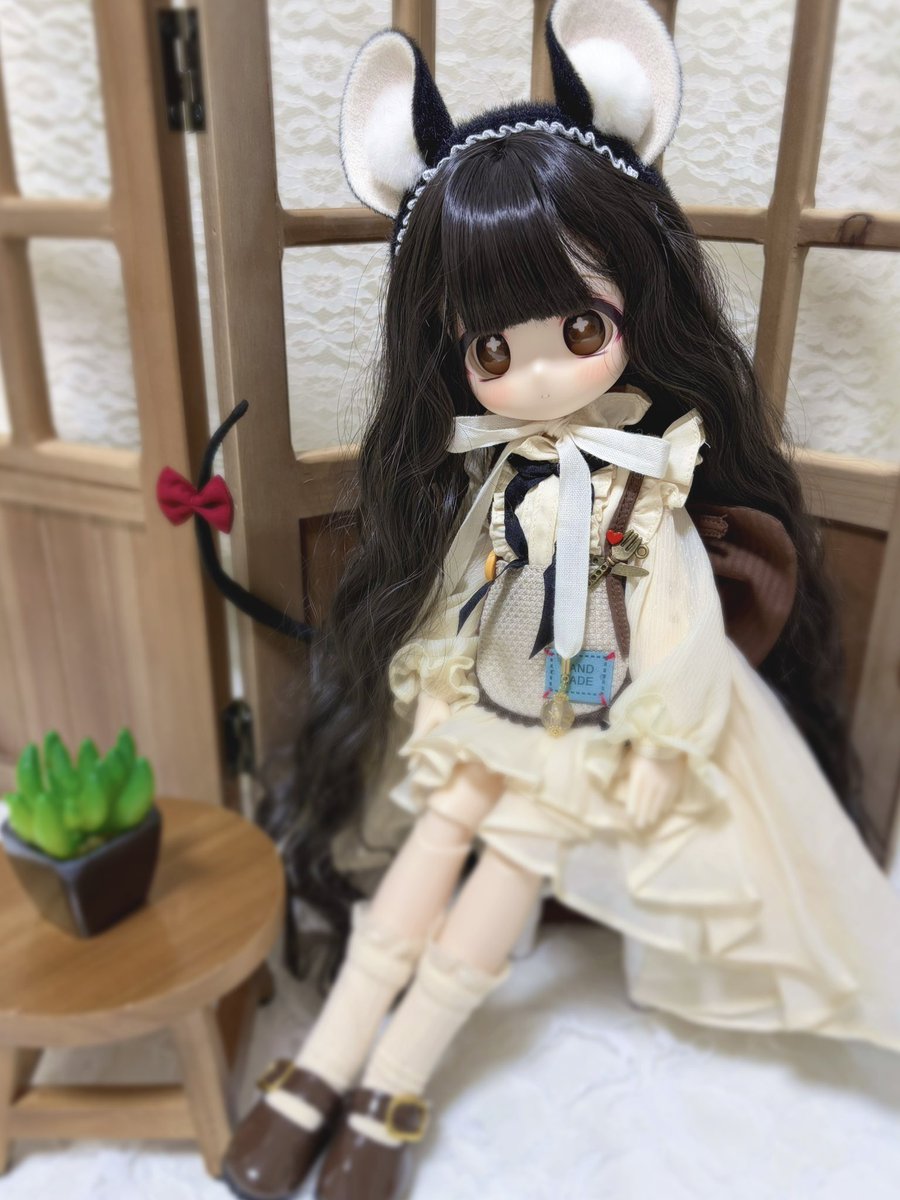 EMMA♡製 ドール用ひつじカチューシャ白 試着のみ emmaのカチューシャ