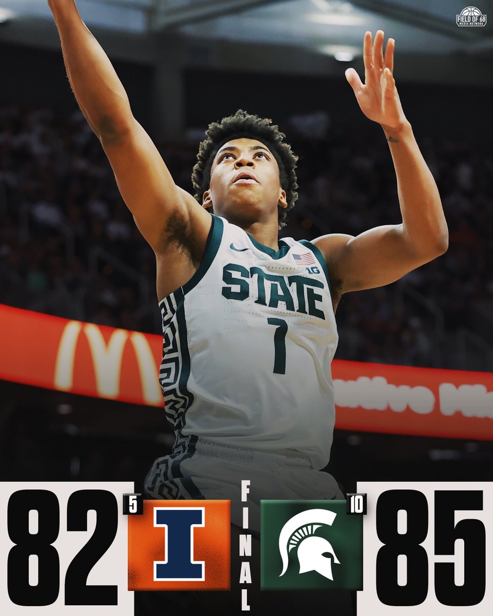 🚨 MICHIGAN STATE KNOCKS OFF ILLINOIS 👀

<a href="/MSU_Basketball/">Michigan State Men's Basketball</a> with a HUGE win in OT! 🔥