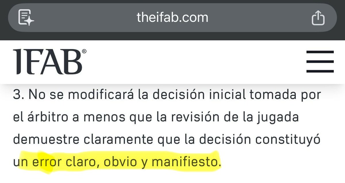 nicolassalazarl's tweet photo. Para cambiar una decisión por VAR, la repetición debe ser clara, obvia y manifiesta. No pueden estar cambiando porque quizá le choca o quizá golpea. Acá hay algo detrás. Ya sabemos lo que ocurrirá: dirán que se equivocaron y listo. Asi solucionan las cosas estos impresentables. https://t.co/6r1AOBWjme
