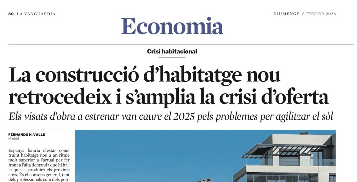 Si es redueix l’oferta (no es construeix i es retiren pisos del mercat de lloguer) i augmenta la demanda (via immigració i expats), el preu de l’habitatge no només no baixa, sinó que puja. Sorprèn que hi hagi gent que encara no ho entén. Per tant: no hi ha cap solució a la vista.