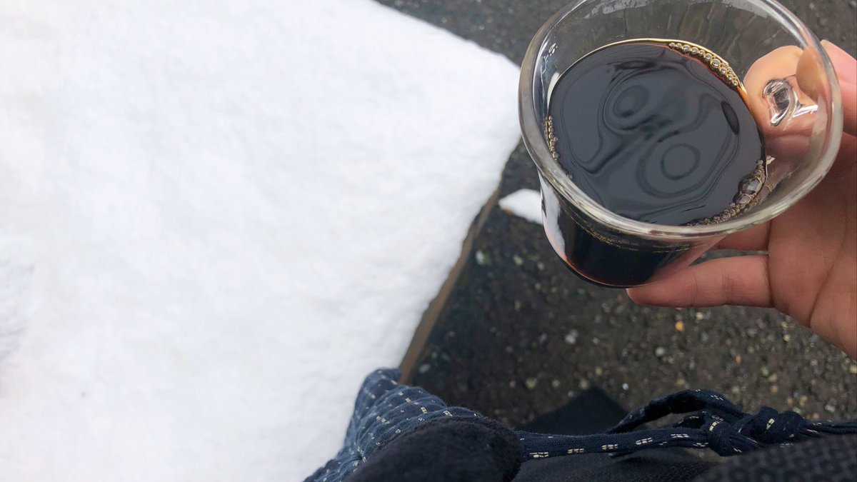 着物と雪と珈琲