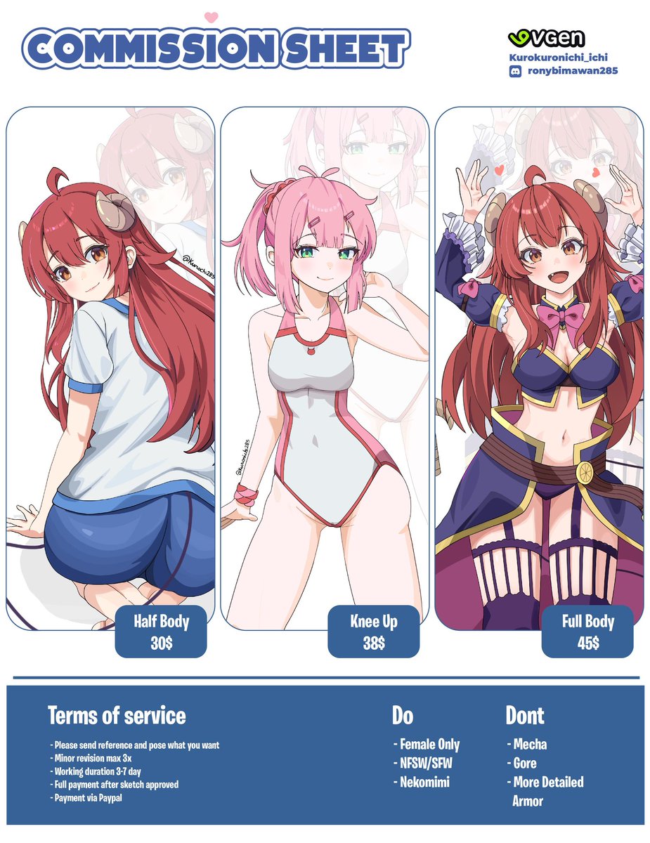 Retweet are very appreciated

Hello, Konnichiwa. I'm opening commissions for this month with 5 slots. If you're interested, you can contact me via DM or Discord.

Thankyou 💕
#Commission
#Commisionopen