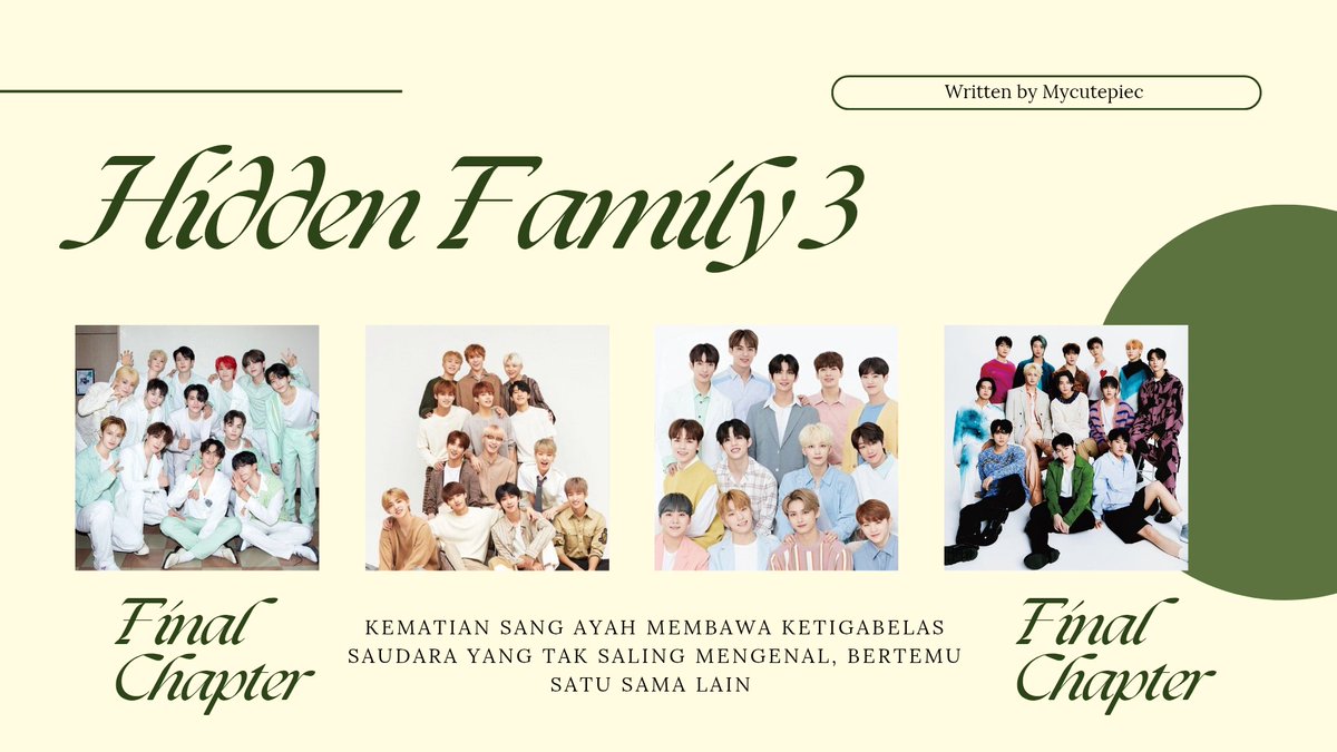 ; Hidden family 3 

"Setelah banyak badai yang menerpa, akhirnya ketigabelas Wijaya mendapatkan kebahagiannya."

— seventeen ot13 local au 
© mycutepiec