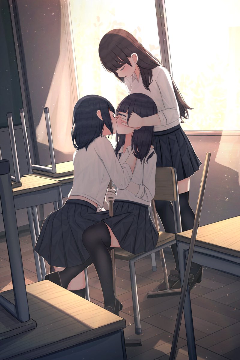 ...まだ掃除中だからね #創作百合