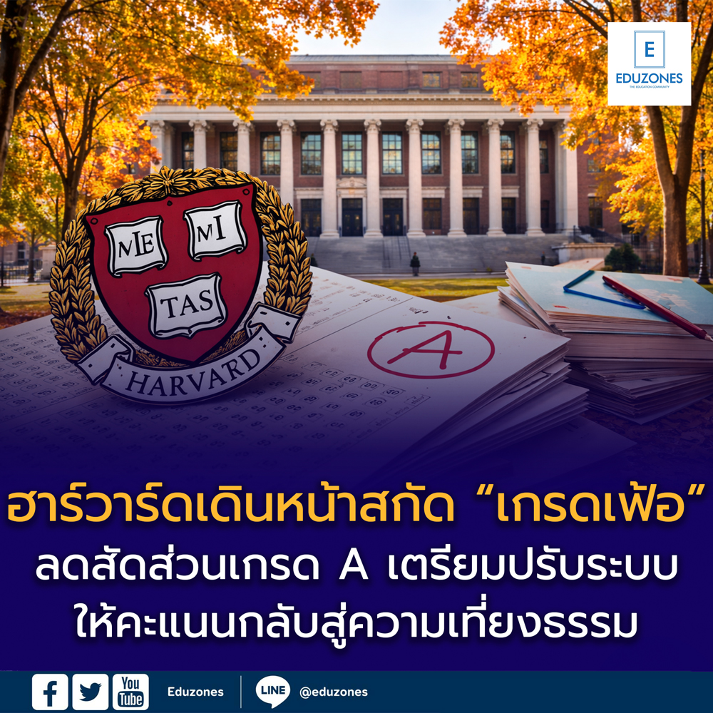 eduzones's tweet photo. 🎓 ฮาร์วาร์ดเดินหน้าสกัด “เกรดเฟ้อ”
เมื่อการได้เกรด A ง่ายเกินไป
👉 อ่านบทวิเคราะห์ https://t.co/R6ksDI94Gr
#เกรดเฟ้อ
#GradeInflation
#การศึกษาโลก
#Harvard
#Eduzones