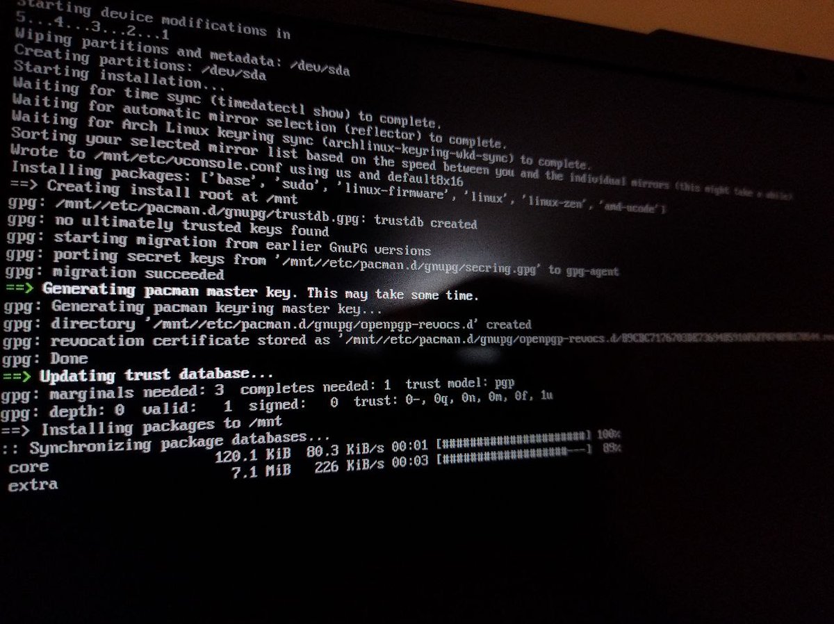 LadShubhamm's tweet photo. My Operating System professor sparked my curiosity to explore Linux distributions.
After multiple failed installs, I finally managed to get Arch Linux up and running.
Great learning experience in system setup, debugging.
#ArchLinux #Linux #OperatingSystems https://t.co/Kw2sdUys78