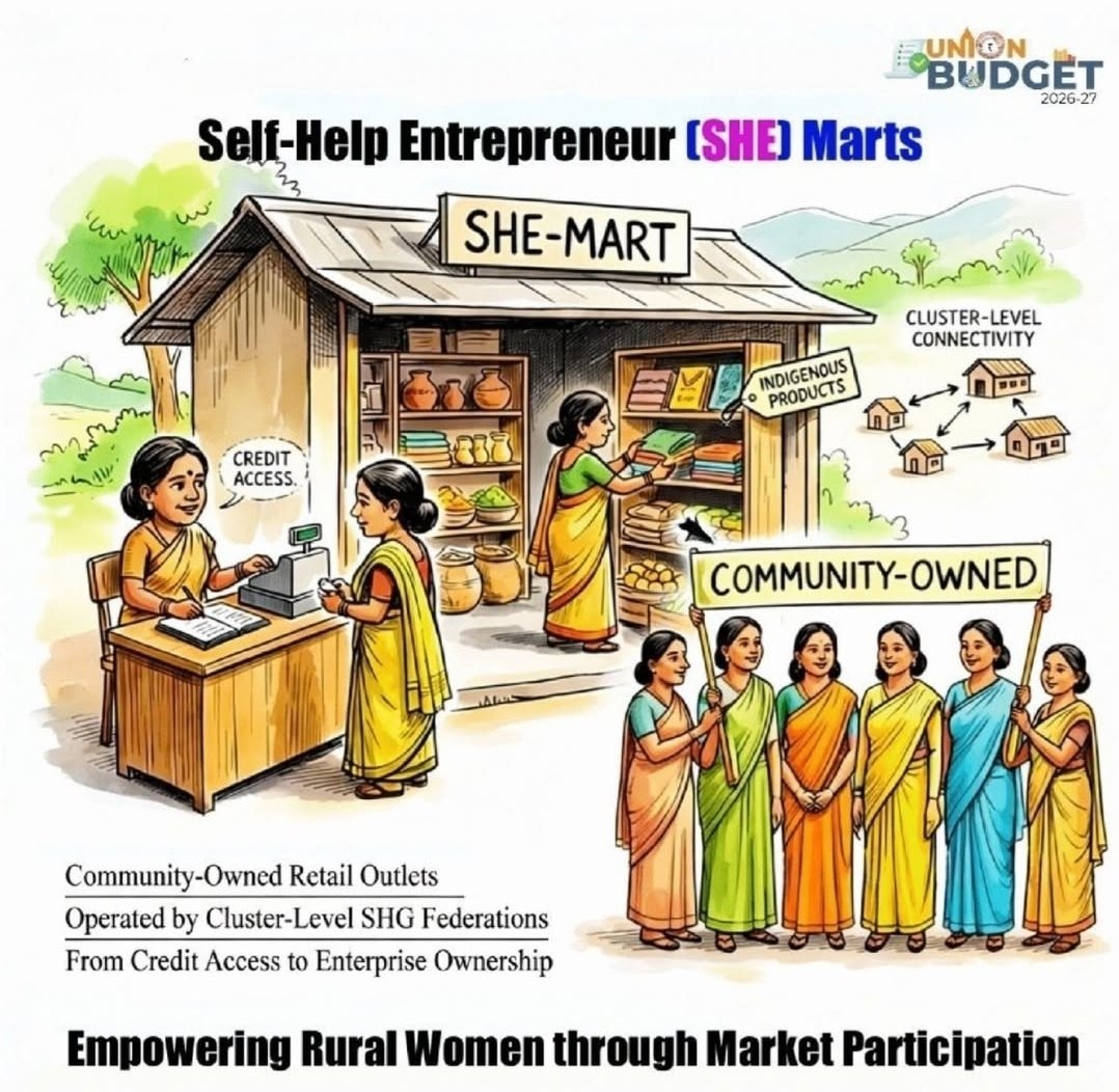 narottamsahoo's tweet image. Union Budget 2026 plants a powerful idea - SHE Mart!

A marketplace where women-led enterprises rise, resilience meets opportunity, and entrepreneurship becomes inclusive.

When #women grow businesses, they don’t just earn #livelihoods - they build #communities, #confidence, and