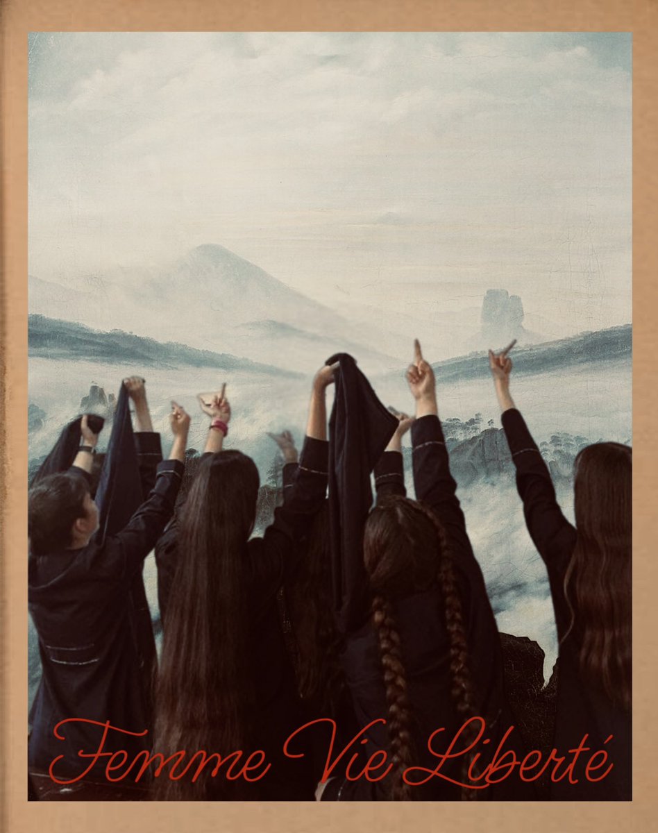 MarieBnard's tweet photo. Pensées pour vous, mes semblables, mes sœurs si courageuses qui risquez tellement plus que moi qui ne fais que twitter le cul bien au chaud, j’espère qu’au bout de cette terreur surgira votre liberté. https://t.co/p9Cg1BDCsC