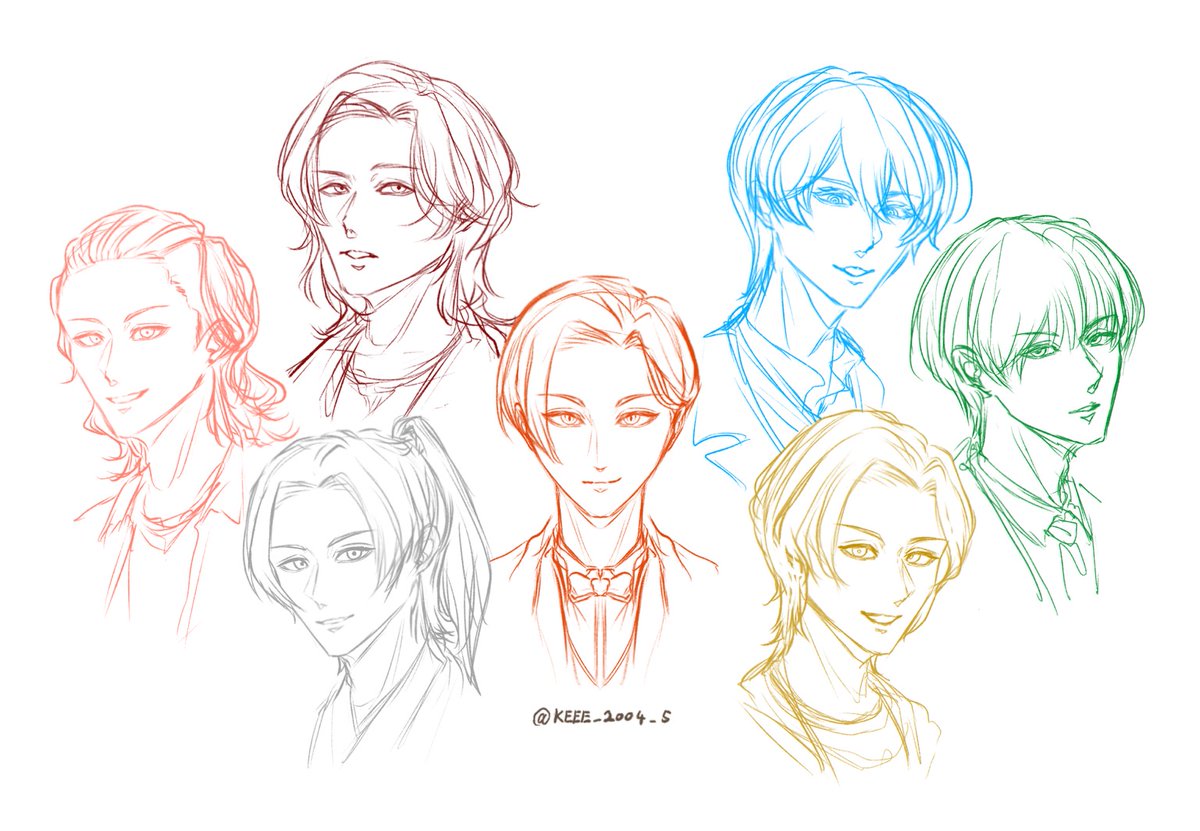 ※落描き
簡さんの好きな髪型(役)を描いてみた