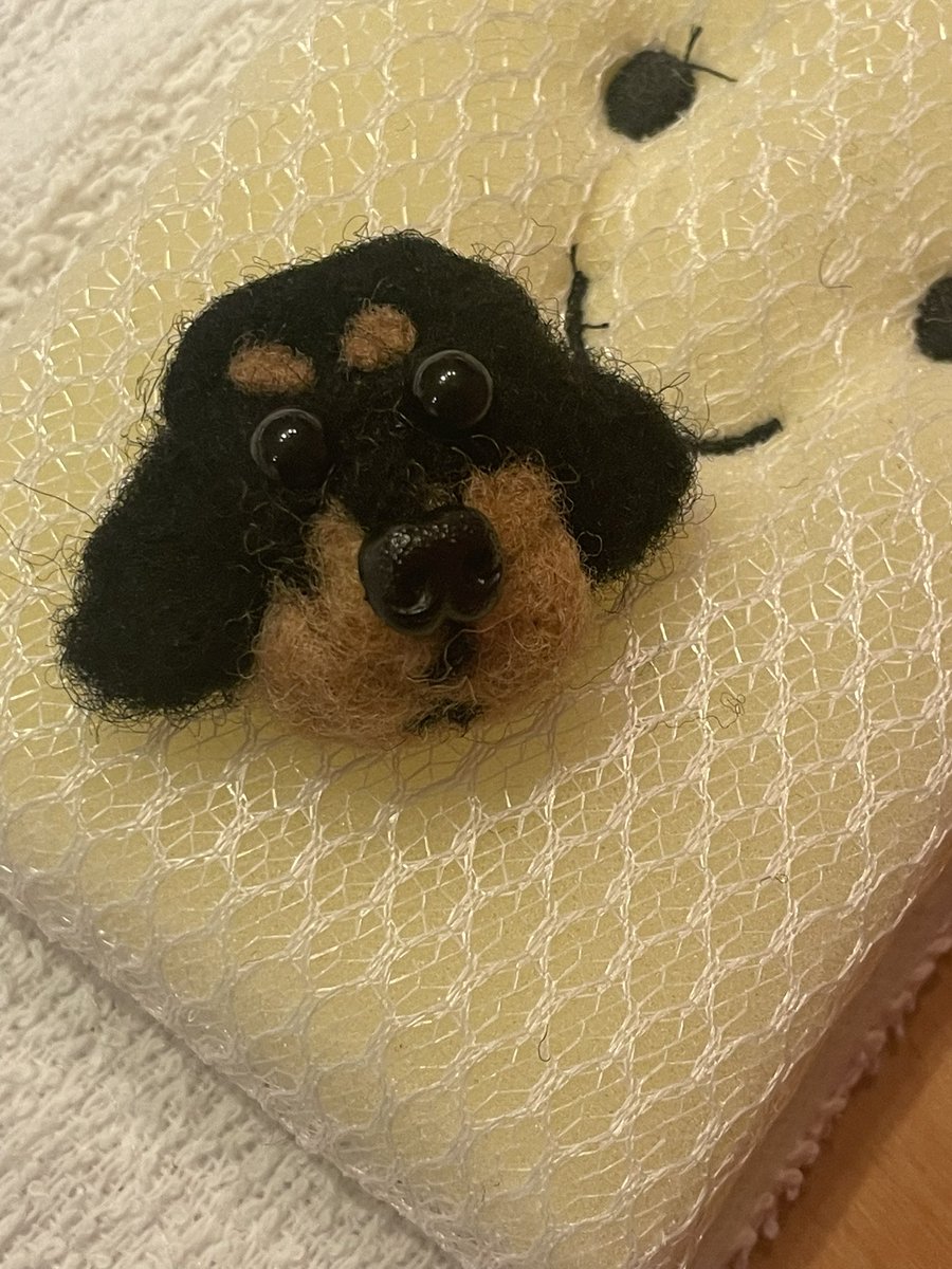 まだ完成してないけど羊毛フェルト展でキット買って下の子が初めて作っ