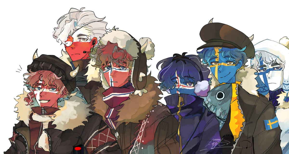 🇩🇰🇬🇱🇳🇴🇮🇸🇸🇪🇫🇮✨
#CountryHumans