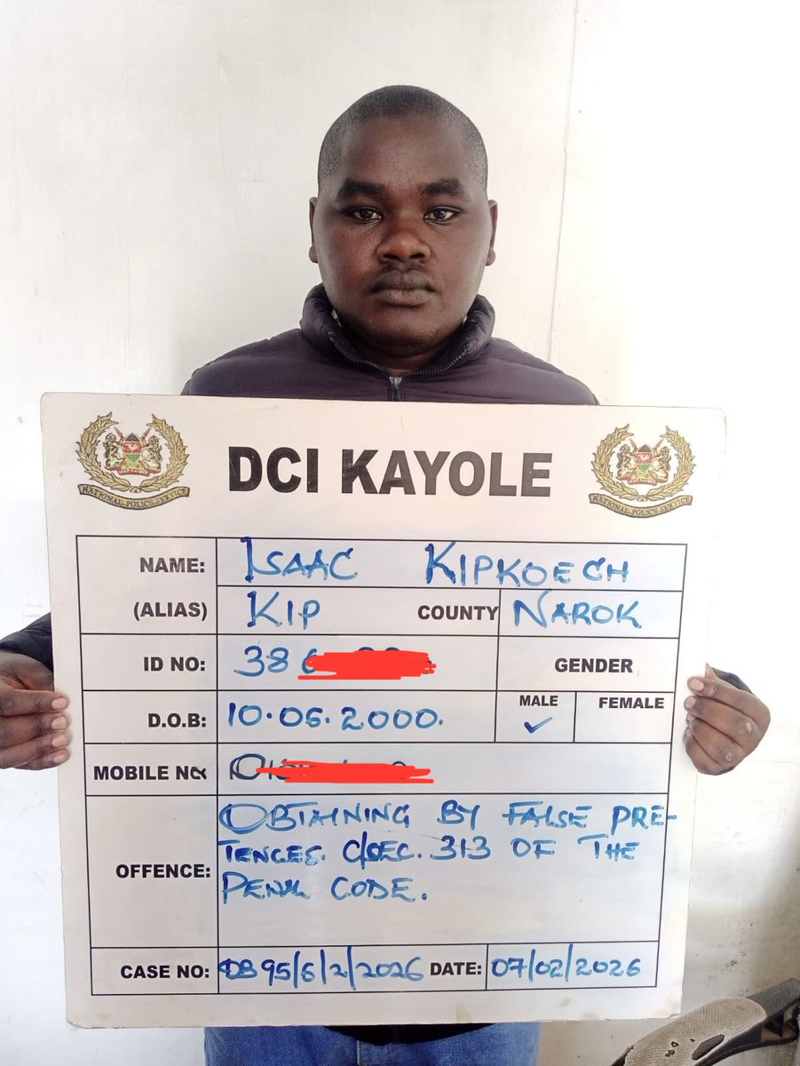 RECRUIT CONSTABLE ARRESTED IN SH687,000 EMPLOYMENT SCAM

Detectives from Kayole Police Station have arrested a Police Recruit Constable accused of running a slick con that fleeced a member of the public of Sh687,000, all under the guise of securing an employment letter from the