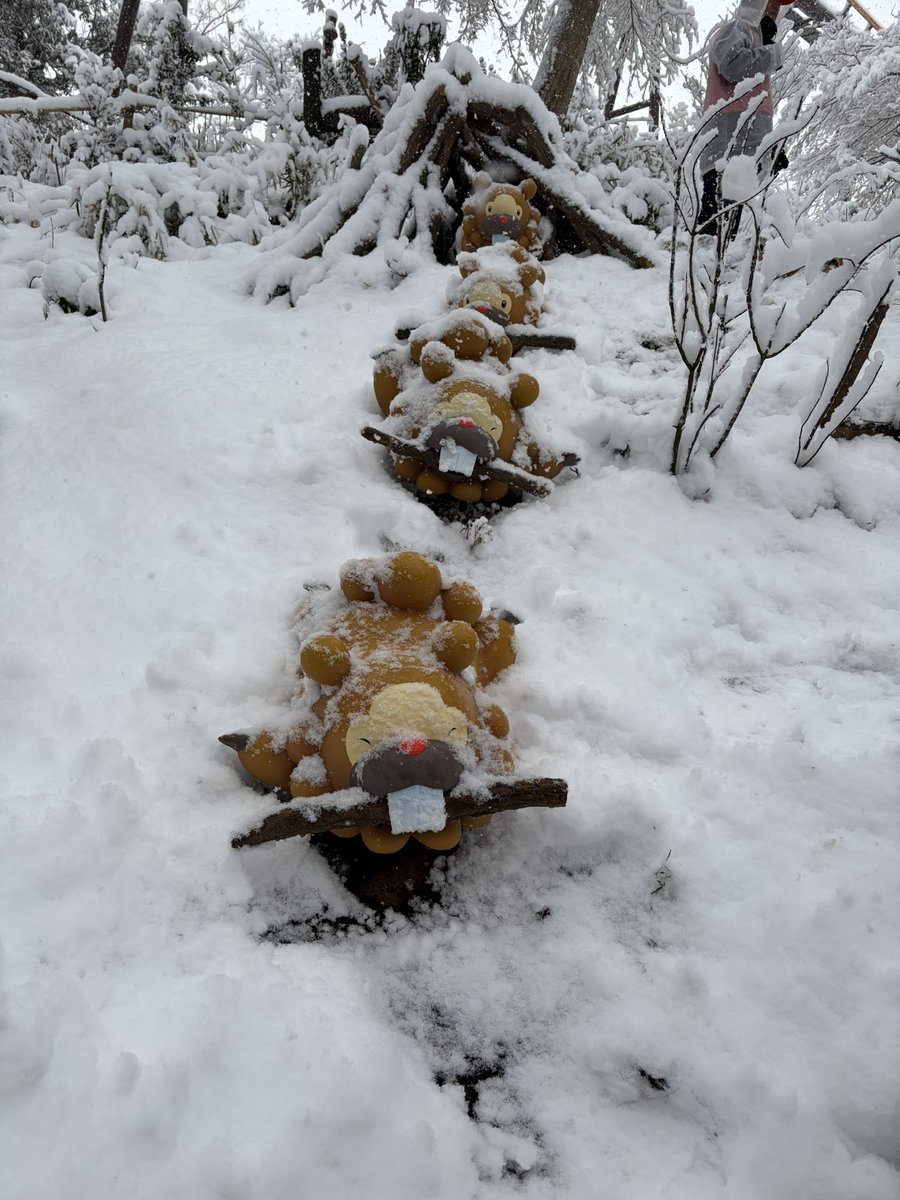 It snowed at PokePark Kanto. How awesome. 🤩 ❄️