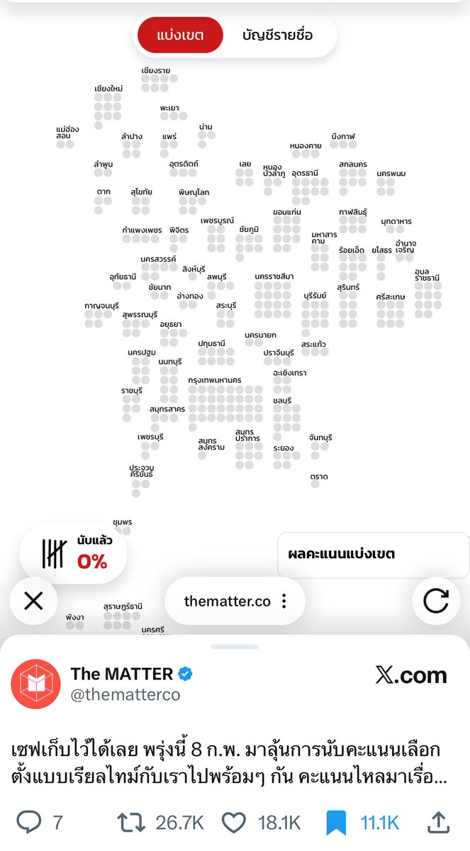 มาลุ้นการนับคะแนนเลือกตั้งแบบเรียลไทม์ไปพร้อมๆ 📌📌📌 ใกล้ละ

vote69.thematter.co 

#เลือกตั้ง69
