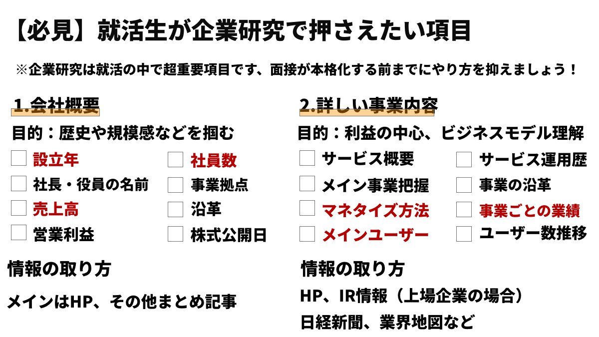 techsyu_main's tweet photo. 企業研究はここまで押さえられれば完璧です https://t.co/u4uDuIISFd