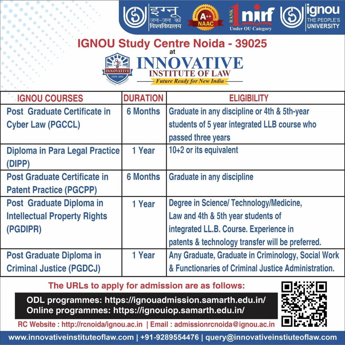 innovativeinst5's tweet image. Looking to upgrade your legal expertise?
Enroll in IGNOU-certified courses at Innovative Institute of Law and gain industry-relevant skills with flexible learning.
Deadline Extended: 15th February 2026

#InnovativeGroupOfColleges #IGNOU #lawcourse #LawCollege #LLB
