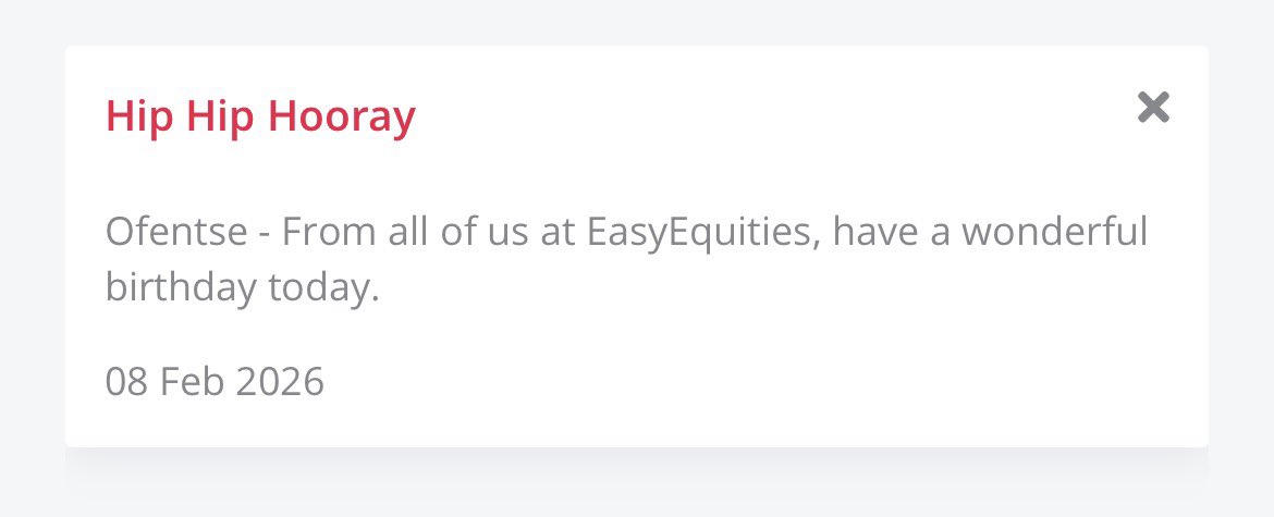 Thank you <a href="/EasyEquities/">EasyEquities</a>