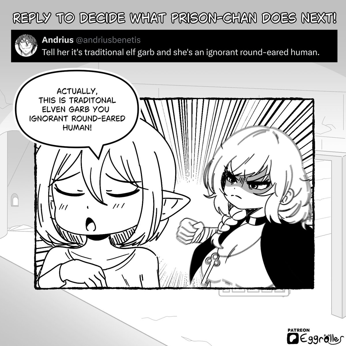 The Warden chooses violence

Reply to decide what Prison-chan does next!