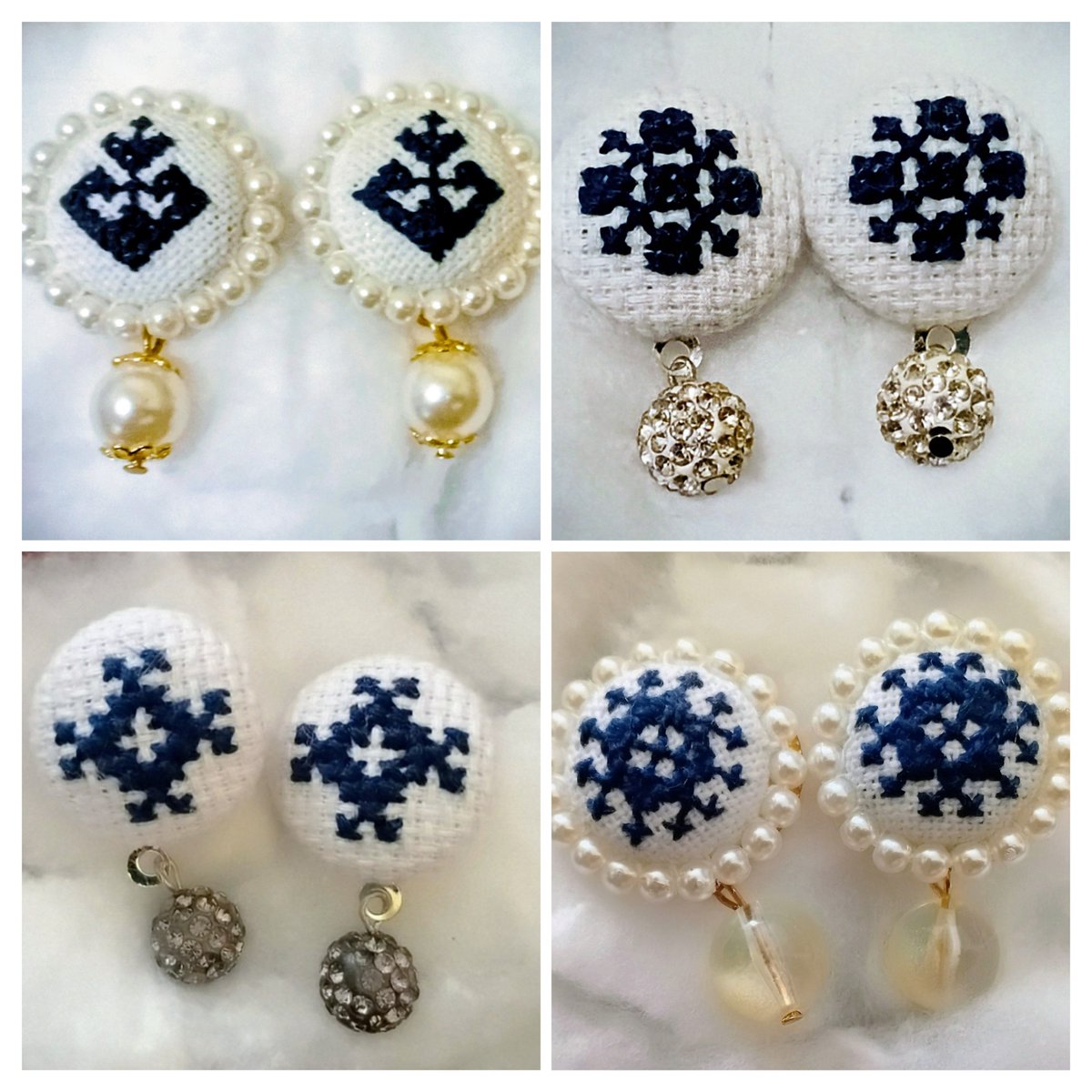 ズミヤニェ刺繍入りのアクセサリーが欲しいオーダーを受け、遠く遠く旅立っていく作品を制作しました。

 #ハンドメイド作品　#刺繍