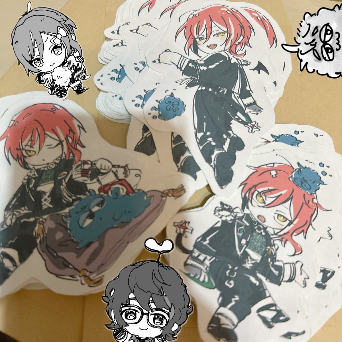 本日の無配でした😈
みなさん会計の忙しいときにガサゴソランダムしてくださりありがとうございました🌀
写真これしかないのでまた後日載せるかも…
じつは出発の朝６時に描き始めて超焦りましたがかたちにできてよかった〜ちなみに綺麗に沿ったカットラインは友達でそうじゃないのは私です