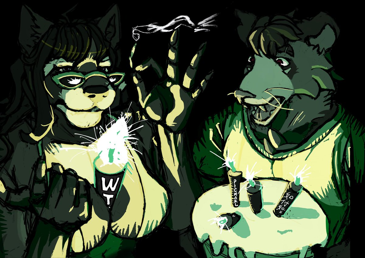 _rufurus's tweet photo. Happy birthday to my baddie 😝 
#furry #KMFDM #art https://t.co/906S3R3vCk