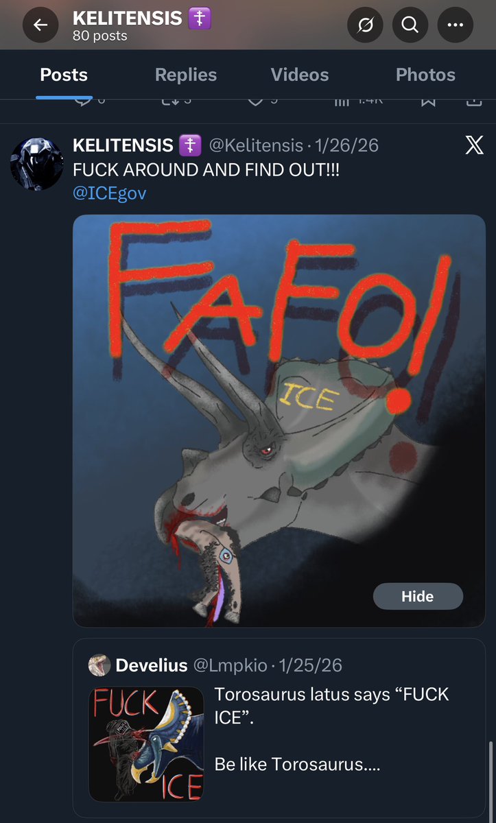 Just fyi the account that went viral sharing news of spiky iguanodont Haolong is a pro-ICE right winger &amp; should be blocked