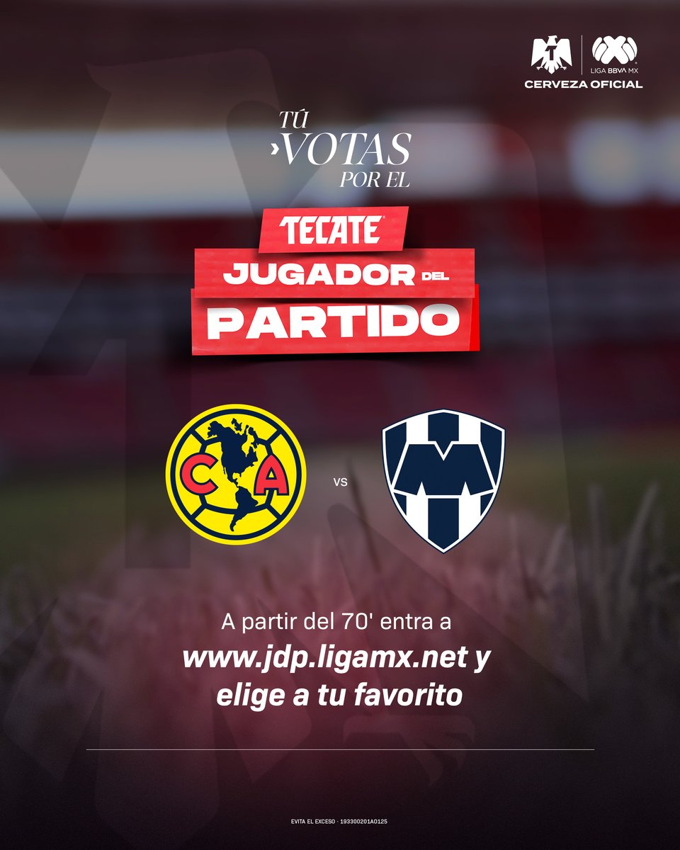 LigaBBVAMX's tweet photo. 🗳️ Elige al que dejó todo en la cancha.
Vota en https://t.co/mqjmNdPQgO por el #TecateJugadorDelPartido.
#TecatePorTi | @CervezaTecate | #AMEMTY https://t.co/7ZpZtXe7Ij