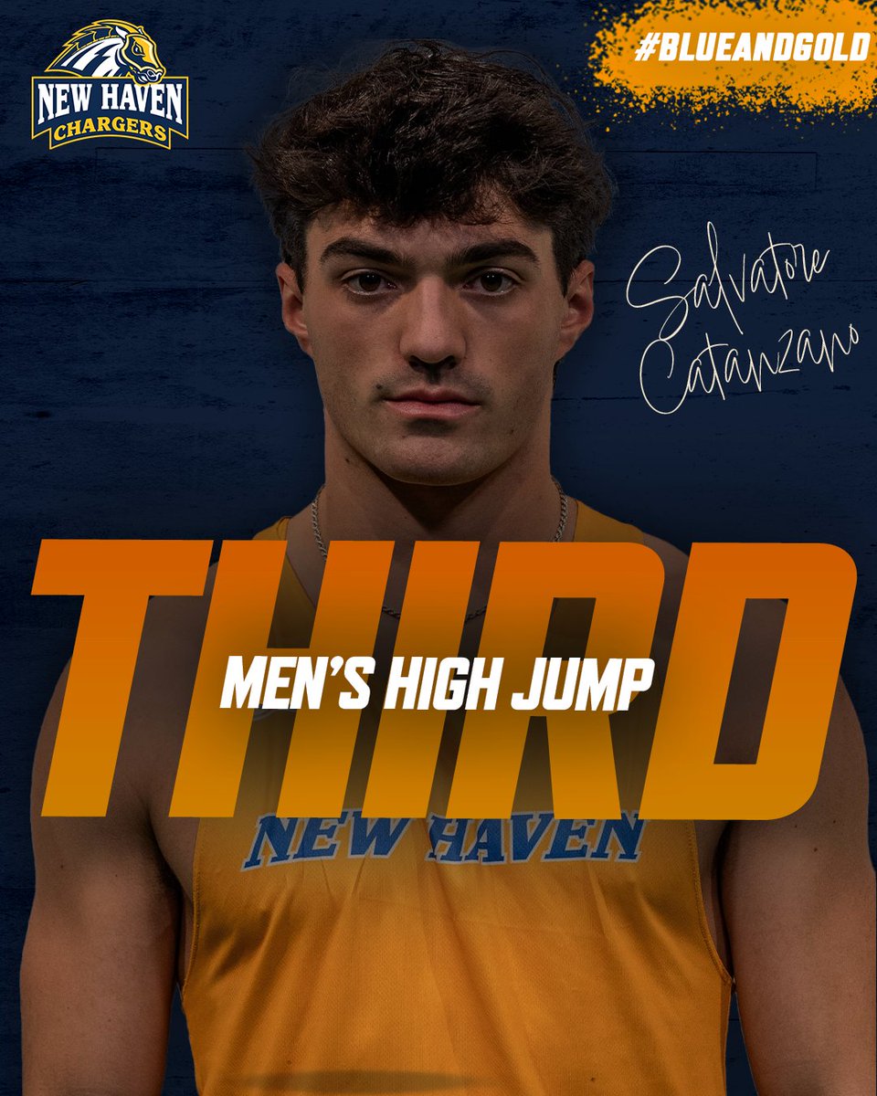 𝐏𝐎𝐃𝐈𝐔𝐌 𝐅𝐈𝐍𝐈𝐒𝐇𝐄𝐑 🏅

Congratulations to Salvatore Catanzano for his performance today in the Men's High Jump!

#BlueAndGold