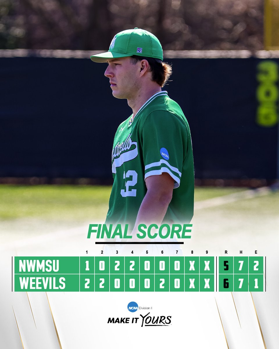 WEEVILS WIN! 🔥

The boys take a 6-5 win in the series finale over Northwest Missouri State.

#WeevilNation