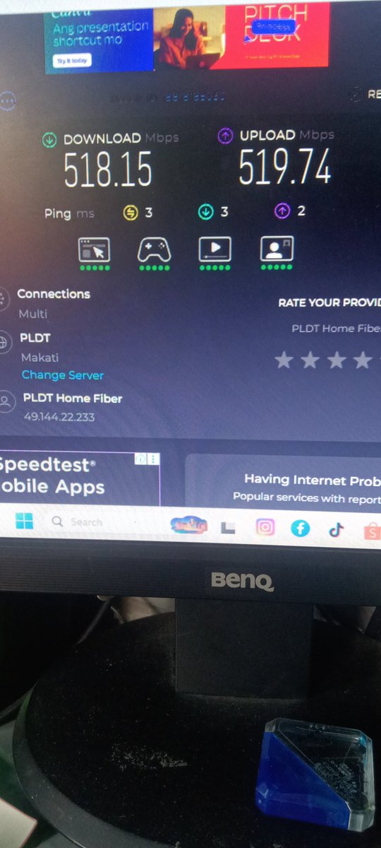 laicavam's tweet photo. @PLDT_Cares Hay salamat naayos din ung bagsak na reading sa upload. Pati ung  Mbps inaayos din https://t.co/KDn73bEZcJ
