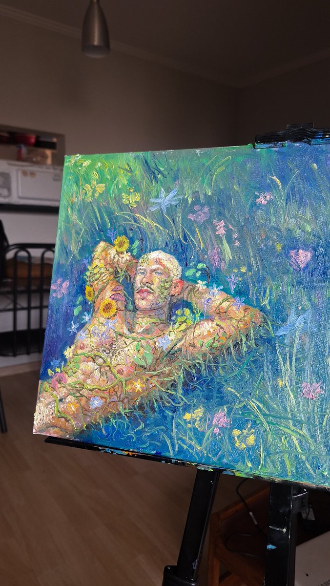 No Jardim - óleo sobre tela 30x30