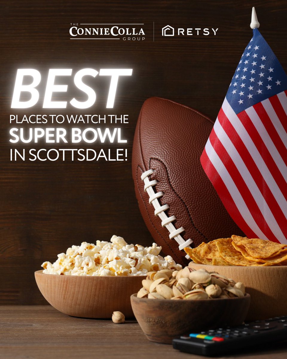 conniecolla's tweet photo. Game on, Scottsdale 🏈🔥
Here are my top 3 places to watch the Super Bowl this Sunday. Great screens, great vibes, and even better company.

Where are you watching the big game? 👇🍻

#theconniecollagroup #scottsdale #superbowl https://t.co/tQJneyvQb5