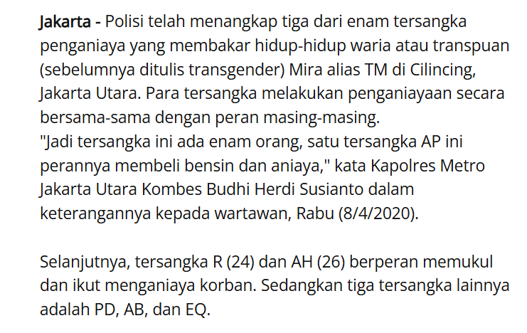 txtdarimaskael5's tweet image. "ngarang cerita dibunuh gara-gara LGBT"

pada lupa apa ya ada kasus ini?