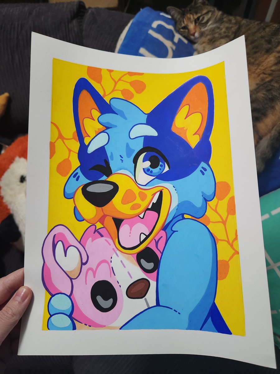silvixenart's tweet photo. A quick posca Bluey to kick start another traditional art binge! https://t.co/8KlpD3zmxl